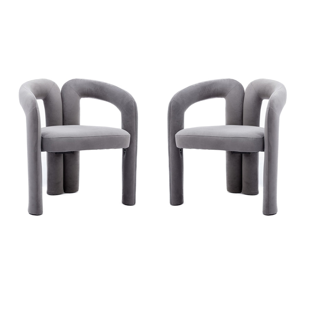 Retreat Contemporary Designed Velvet Upholstered Accent Chair, Set of 2 - Accent Chairs