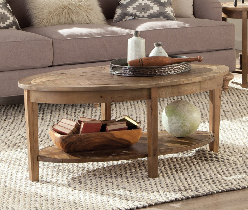 Revive - Reclaimed 48" Oval Coffee Table, Natural - Coffee Tables