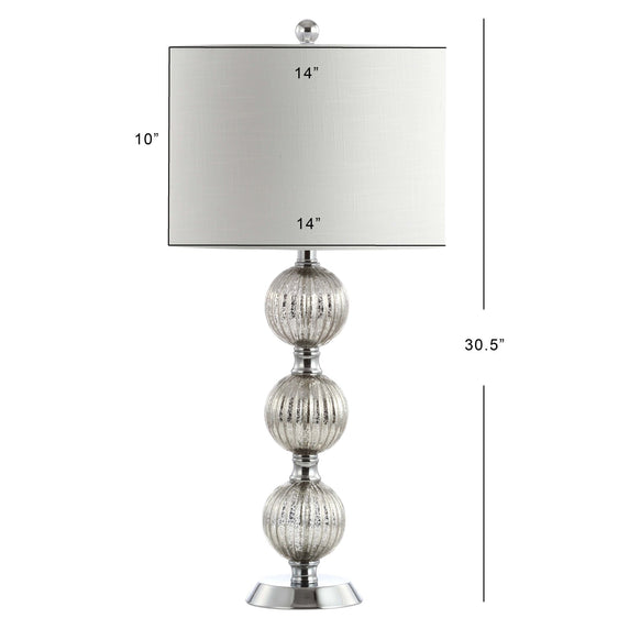 Rita Silvered Orbs Glass/Metal LED Table Lamp - Table Lamps