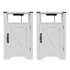 Rodgers Farmhouse Nightstand Side Table (Set of 2) - Furniture