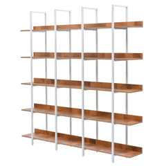 Rogers 5 Tier Open Bookcase with Vintage Industrial Style Shelf - Storage and Organization