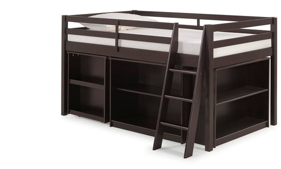 Roxy-Espresso-Wood-Junior-Loft-Bed-with-Pull-out-Desk,-Shelving-and-Bookcase-Children's-Furniture