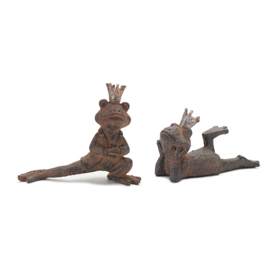 Royal Lounging Frog Figurine, Set of 6 - Outdoor Decor