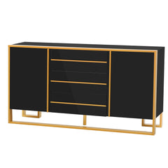 Russell Sideboard with Large Storage Space and Gold Metal Legs - Buffets/Sideboards