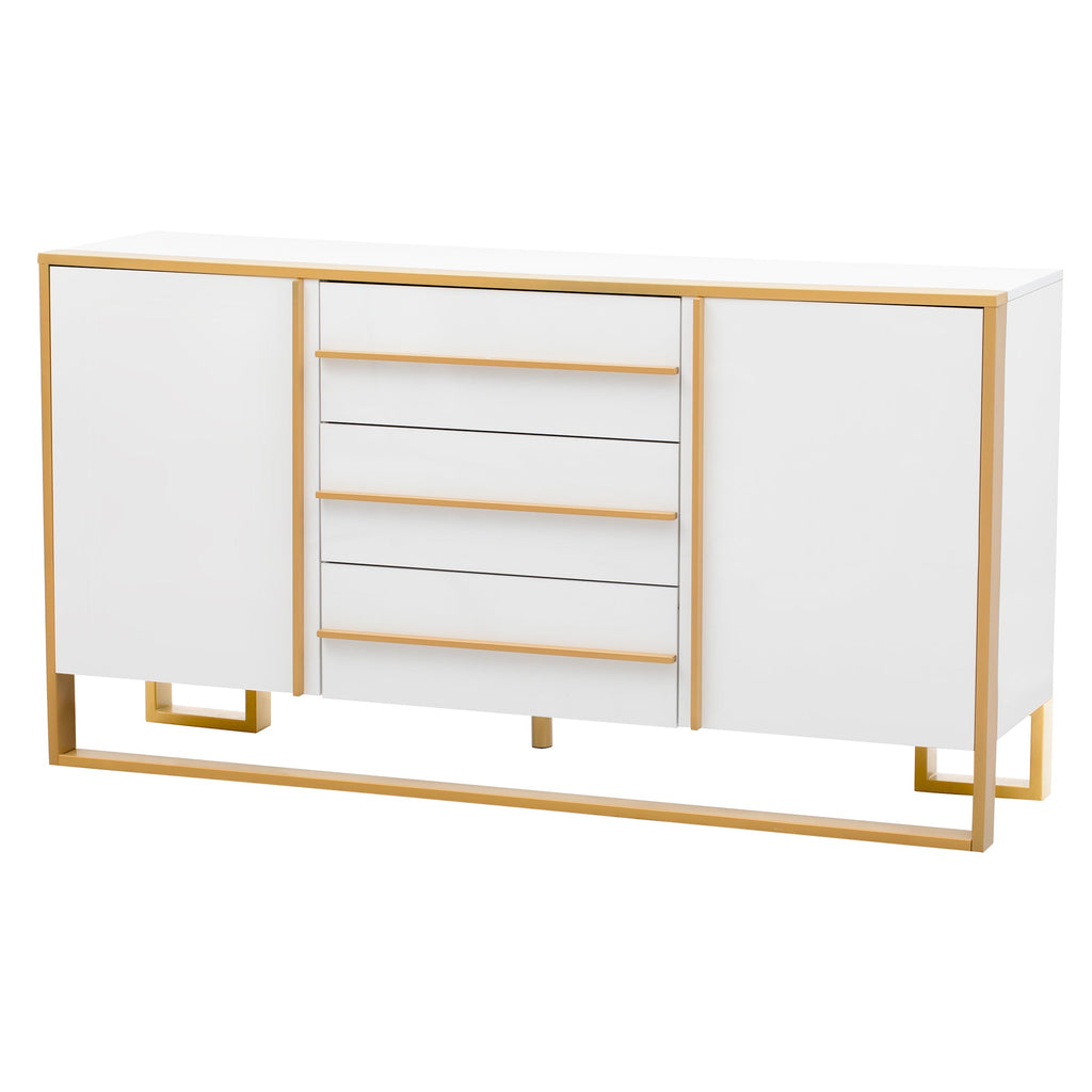 Russell Sideboard with Large Storage Space and Gold Metal Legs - Buffets/Sideboards