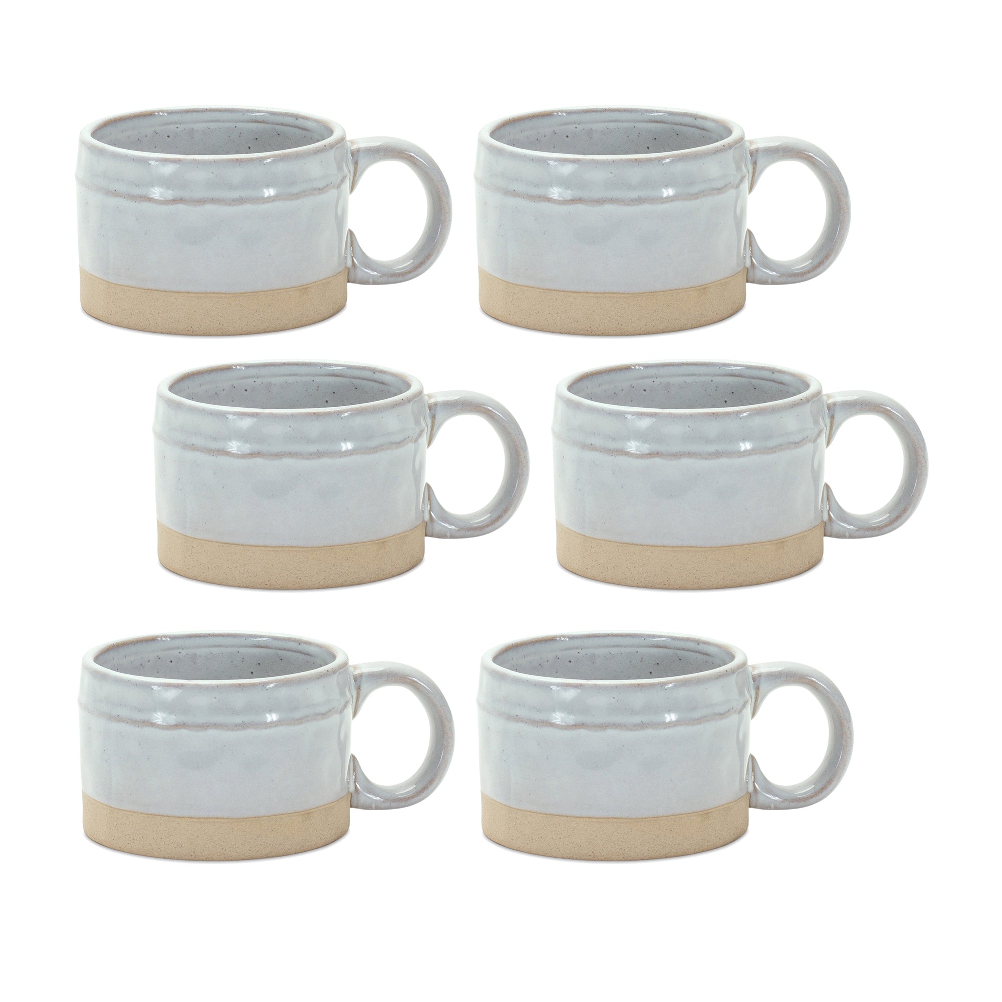 Rustic-Porcelain-Mug-with-Beige-Accent,-Set-of-6-Mugs