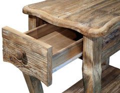 Rustic - Reclaimed Chairside Table, Driftwood - End Tables