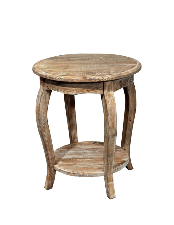 Rustic - Reclaimed Round End Table, Driftwood - End Tables