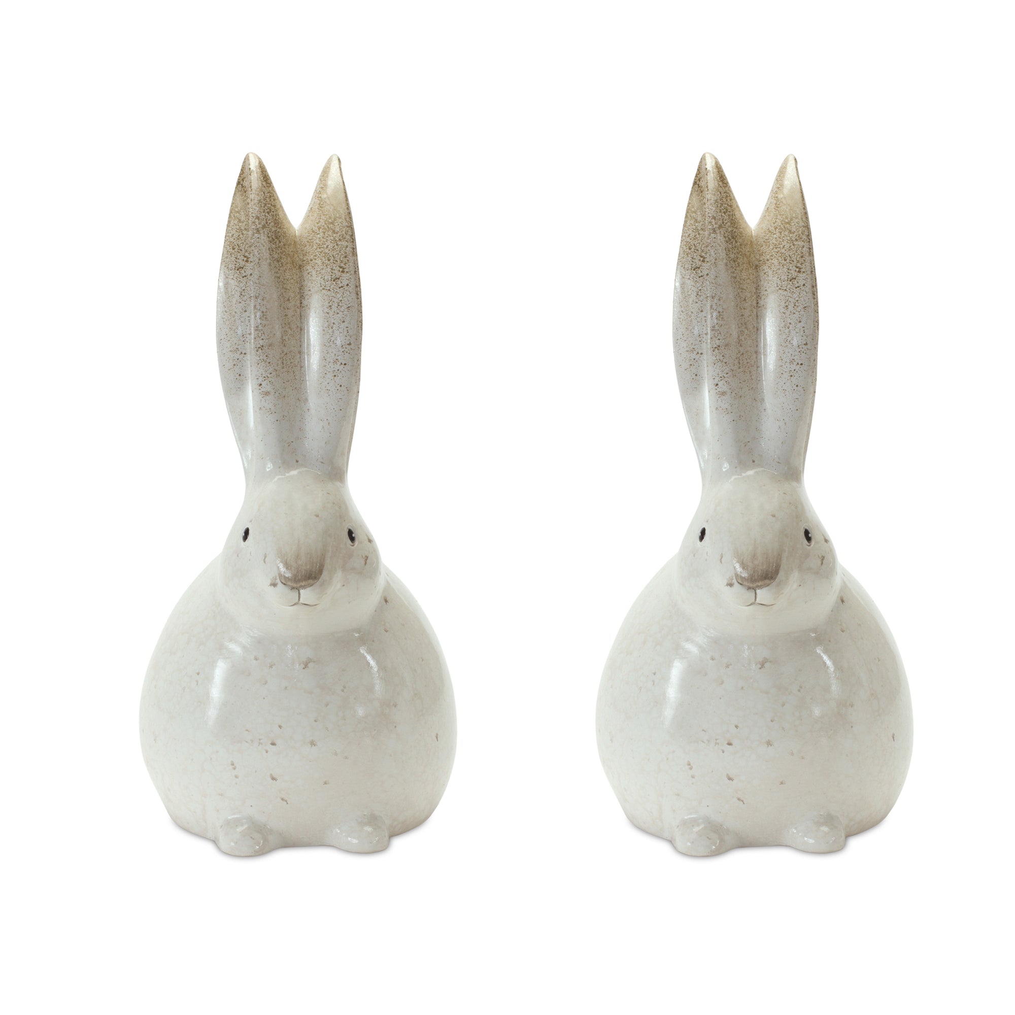 Rustic-Terra-Cotta-Bunny-Figurine,-Set-of-2-Decor