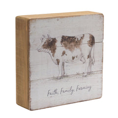 Rustic Wood Farm Animal Sentiment Block, Set of 4 - Wall Art