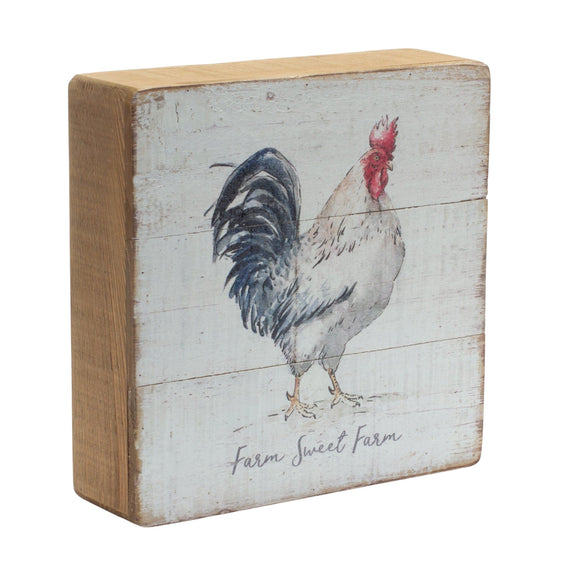 Rustic Wood Farm Animal Sentiment Block, Set of 4 - Wall Art