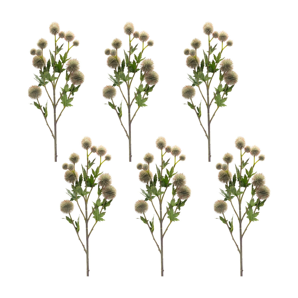 Sage Allium Floral Spray (Set of 6) - Faux Florals