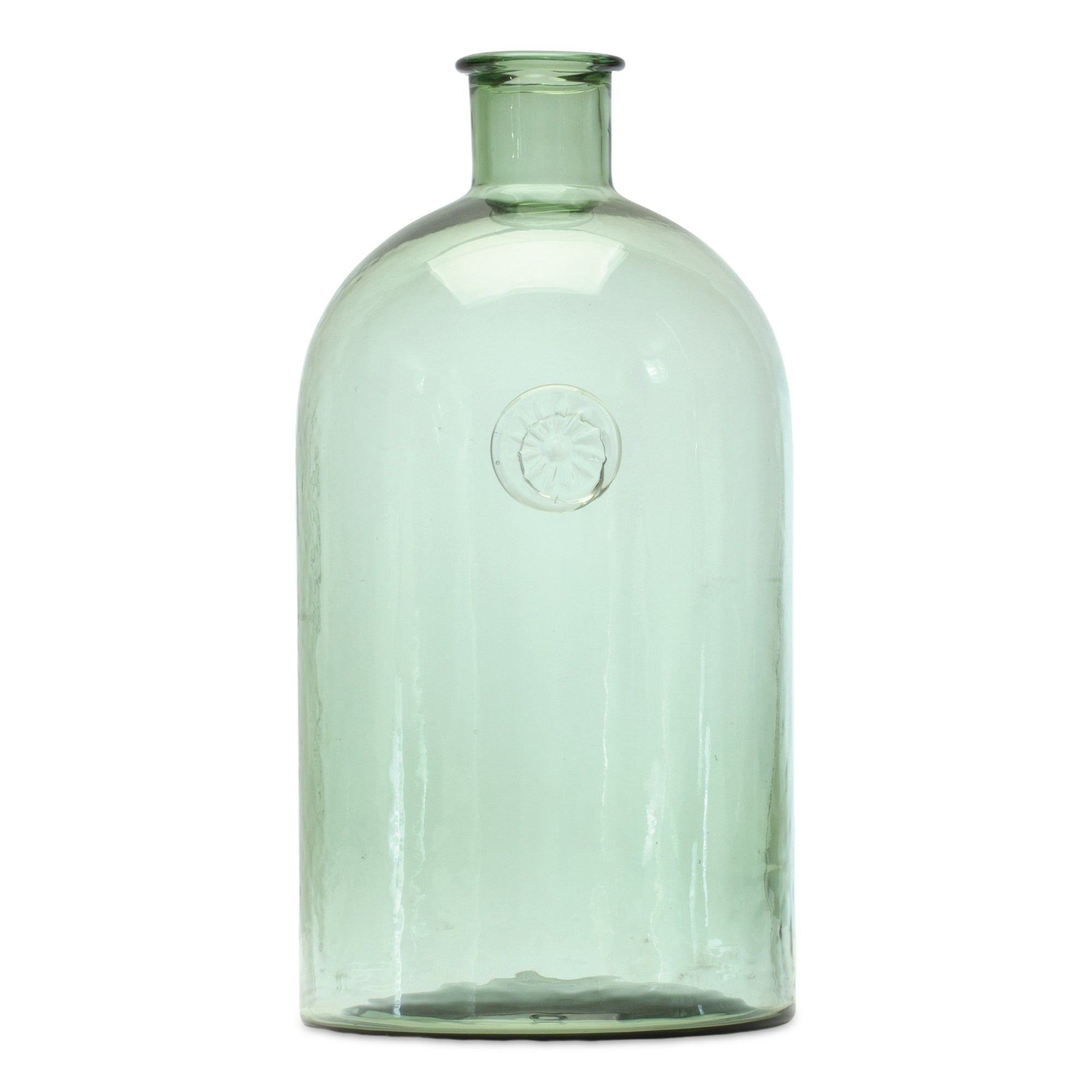 Sage Glass Bottle Neck Vase 12" - Vases