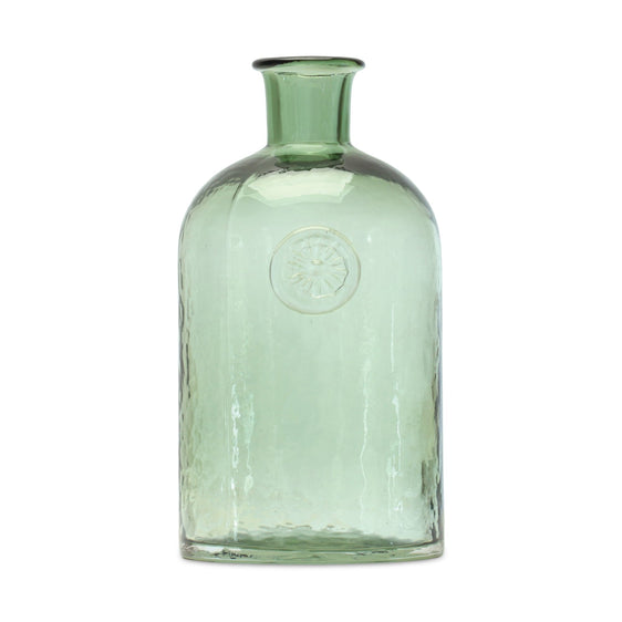 Sage Glass Bottle Neck Vase 9" - Vases