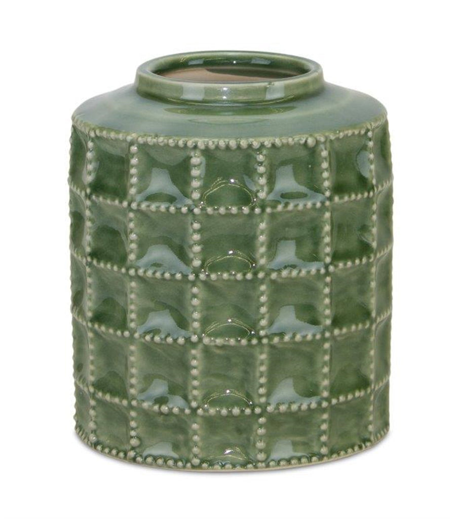 Sage Green Terra Cotta Vase 6.75"H - Vases