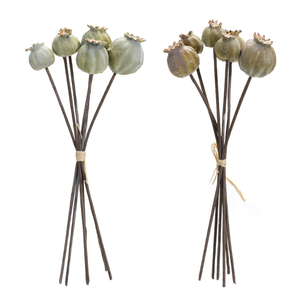 Sage Poppy Pod Foliage Bundle (Set of 6) - Faux Florals
