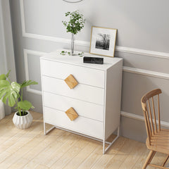 Sanctuary 4 Drawers Dresser with Special Shape Square Handle Design - Dressers