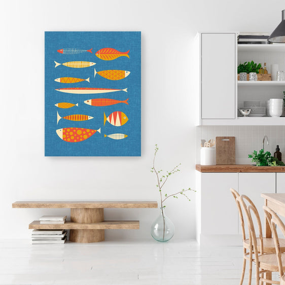Scandia Fish Orange Canvas Giclee - Wall Art