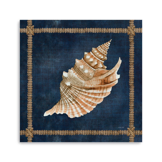 Seashell-On-Navy-V-Canvas-Giclee-Wall-Art-Wall-Art