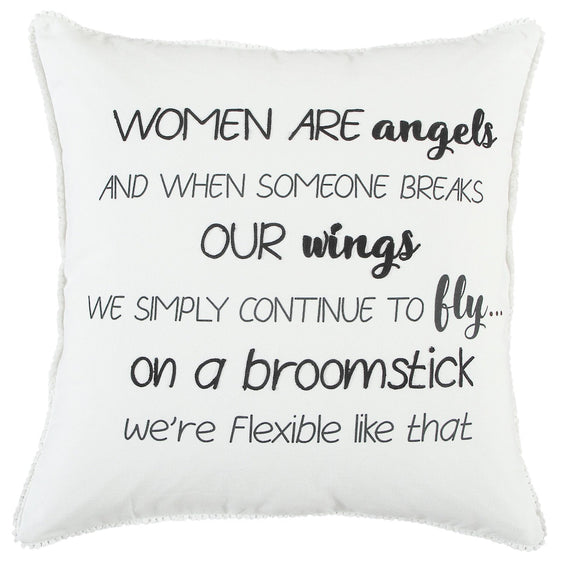 Sentiment Printed And Embroidered 100% Cotton Pillow - Decorative