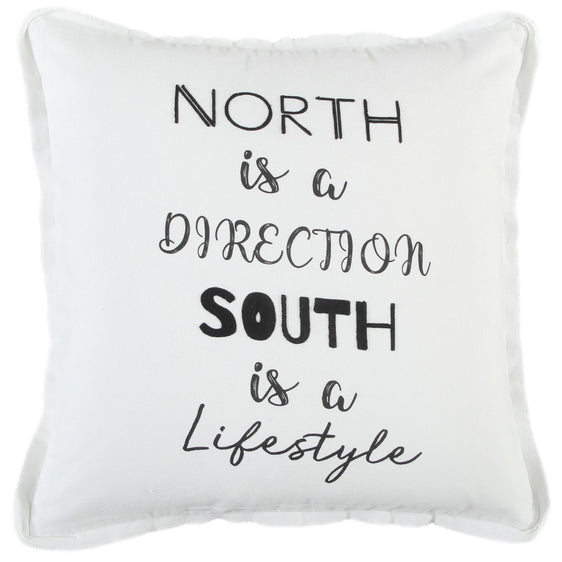 Sentiment Printed With Embroidered Accents 100% Cotton Pillow - Decorative Pillows