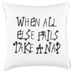 Sentiment Printed With Rope Embroidery Cotton Decorative Throw Pillow - Decorative Pillows