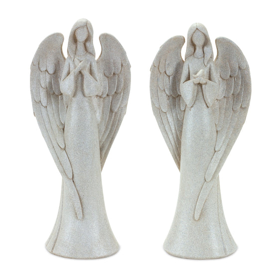 Serene-Angel-Figurine-with-Bird-Accent-(Set-of-2)-Christmas-Decor