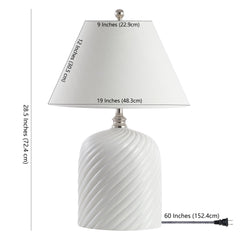 Serge Swirl Ceramic Bohemian Glam LED Table Lamp - Table Lamps