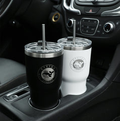 Set Of Two Tumblers, One White And One Black - Home Goods
