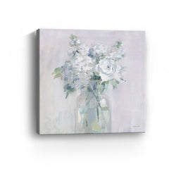 Shades of White Bouquet Canvas Giclee - Wall Art