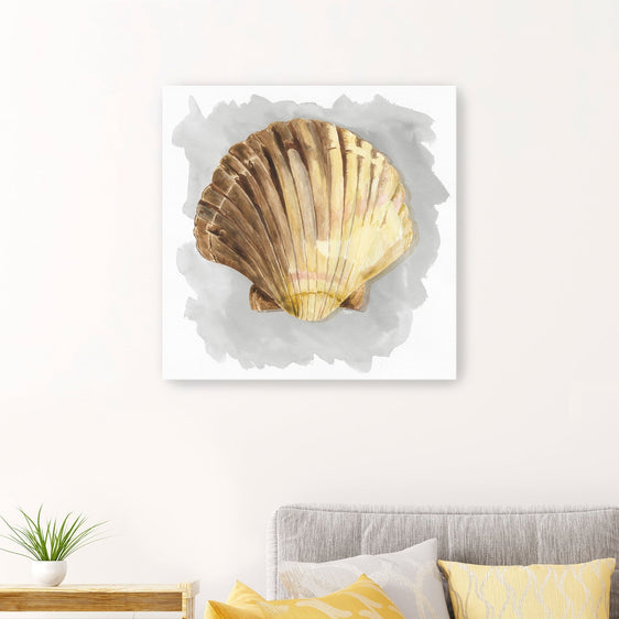 Shells on Grey V Canvas Giclee - Wall Art