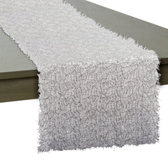 Silver Sequin Mesh Table Runner Roll 16in x 10ft - Table Runners