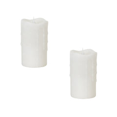 Simplux Designer LED Dripping Candle with Moving Flame and Remote (Set of 2) 3"Dx5"H - Candles and Accessories