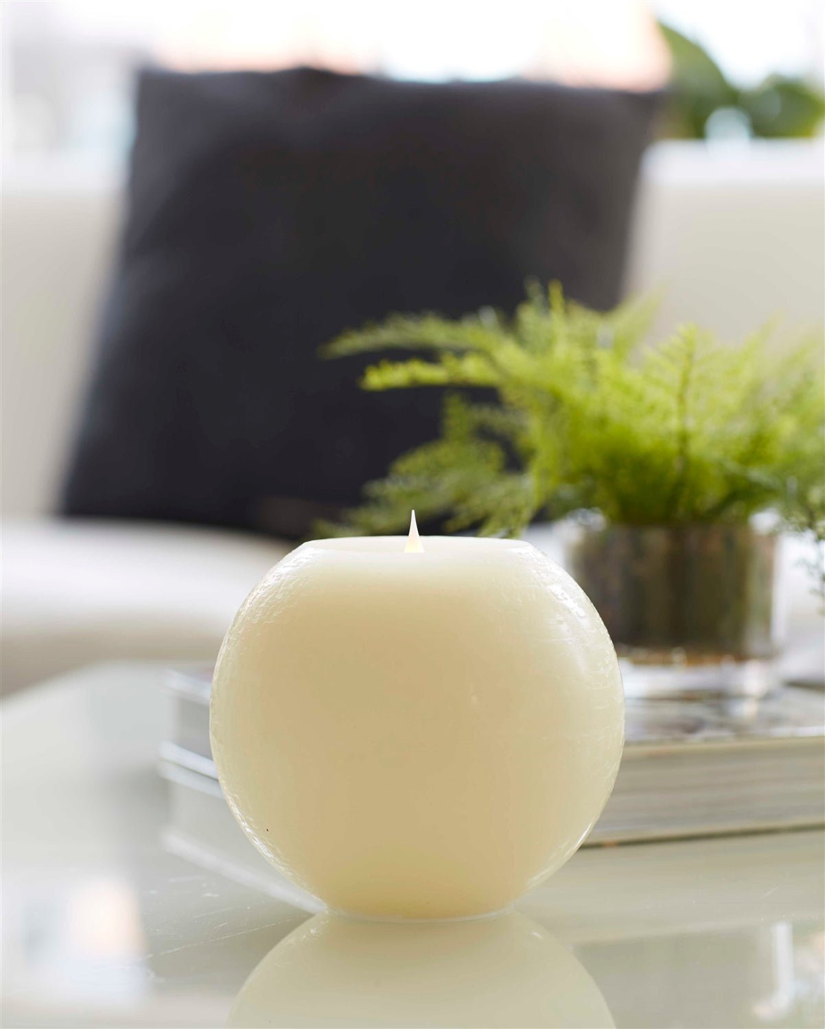 Simplux Led Round Candle with Moving Flame and Remote, Set of 2 - Candles