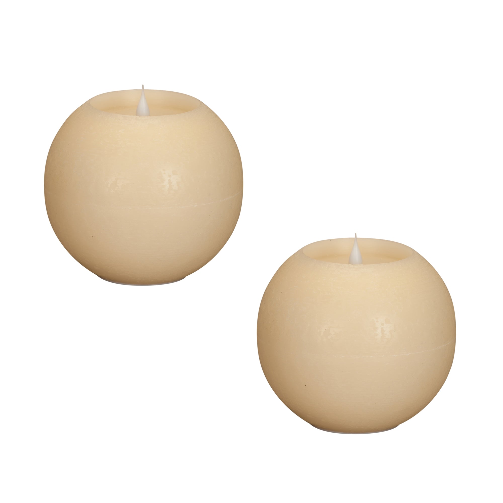 Simplux Led Round Candle with Moving Flame and Remote, Set of 2 - Candles