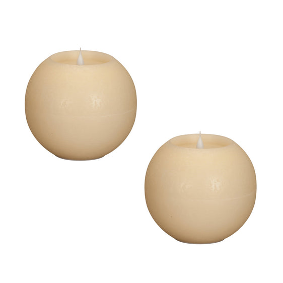 Simplux Led Round Candle with Moving Flame and Remote, Set of 2 - Candles