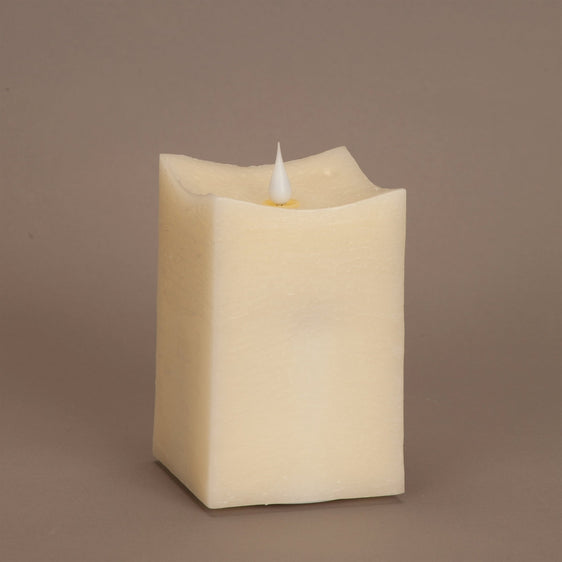 Simplux LED Squared Candle with Moving Flame and Remote (Set of 2) 3.5"SQ x 5"H - Candles and Accessories