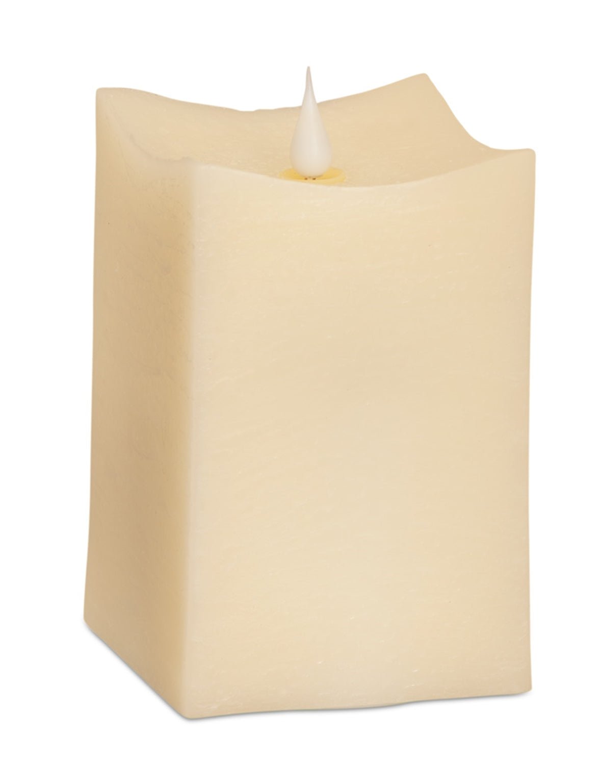 Simplux LED Squared Candle with Moving Flame and Remote (Set of 2) 3.5"SQ x 5"H - Candles and Accessories