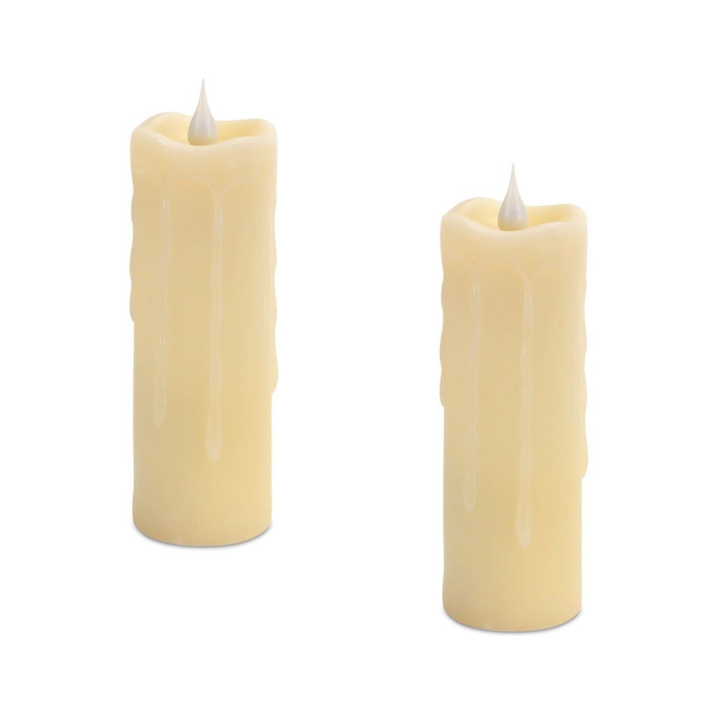 Simplux LED Votive Candle with Moving Flame and Remote (Set of 2) 2"Dx6"H - Candles and Accessories