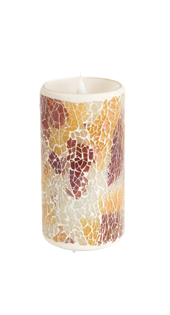 Simplux Mosaic LED Candle with Moving Flame and Remote, Set of 2 - Candles