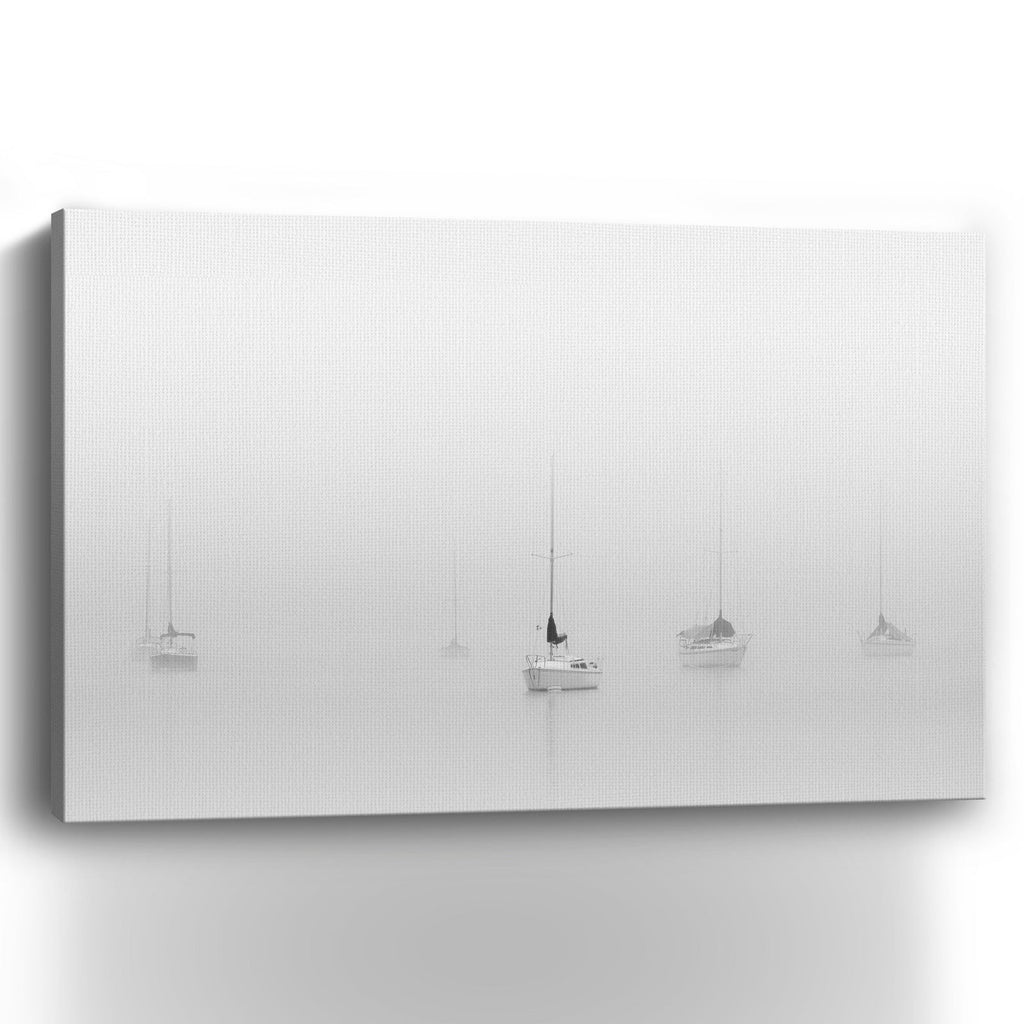 Six Moored Sailboats Canvas Giclee - Wall Art