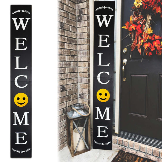 Smiley Face Modern Farmhouse Welcome Sign - Porch Sign