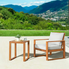 Smoke Gray Grafton Eucalyptus Wood Chair and Cocktail Table, Set of 2 - Outdoor Seating