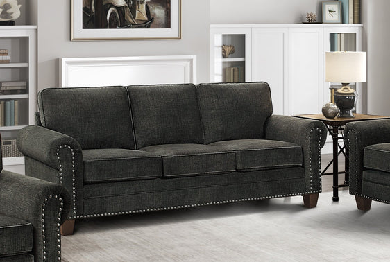 Sofa with Microfiber Upholstered and Nailhead Trim - Sofas