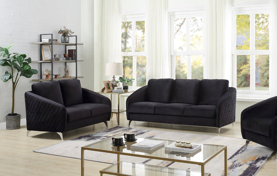 Sofia Velvet Living Room Set with Sofa and Loveseat - Sofas