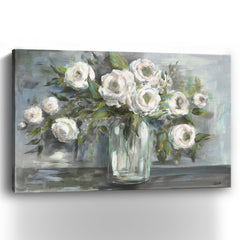 Soft Blooms Still Life Canvas Giclee - Wall Art