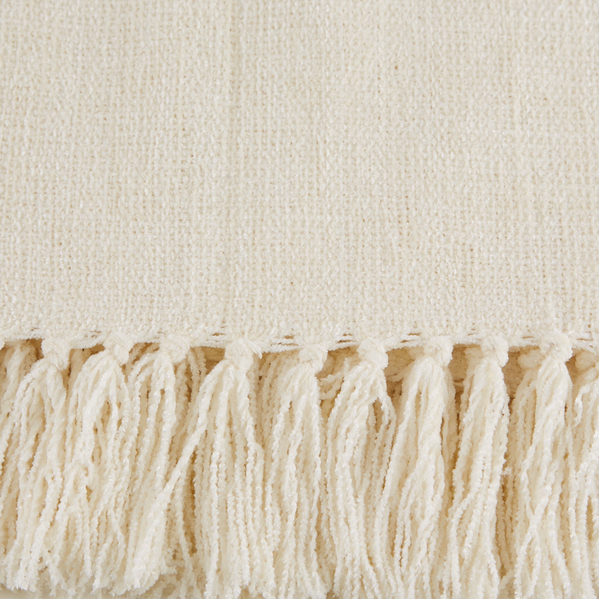 Soft Cream Chenille Throw - Throw Blankets