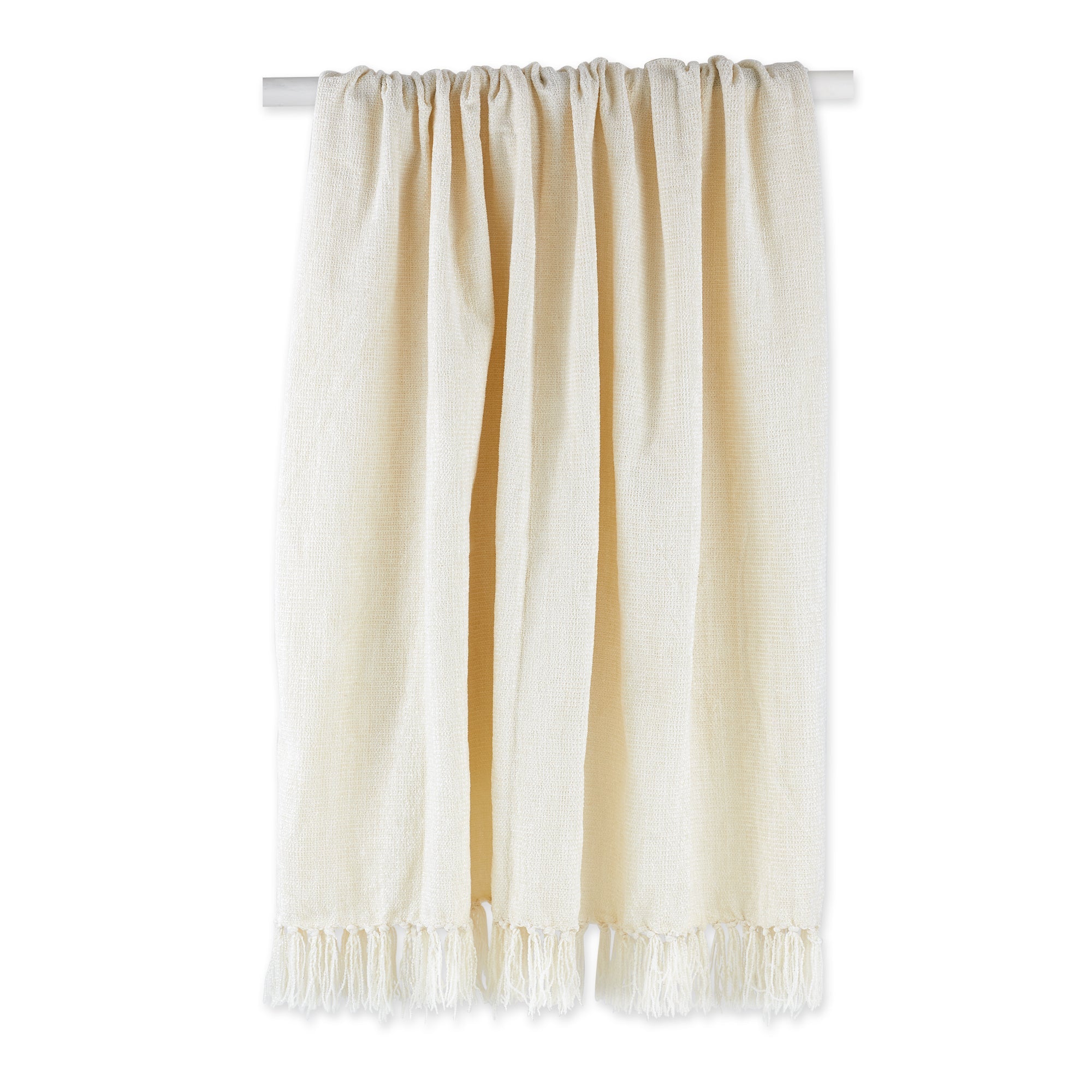 Soft Cream Chenille Throw - Throw Blankets
