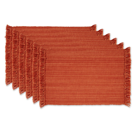 Spice Variegated Fringe Placemats, Set of 6 - Placemats