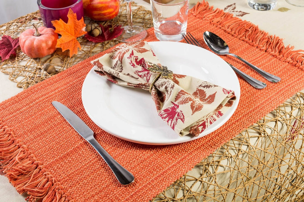 Spice Variegated Fringe Placemats, Set of 6 - Placemats